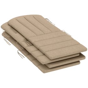 Set of 4 Outdoor Chair Cushions, High Back Adirondack Chair Cushion with Ties, High-Density Foam, Beige