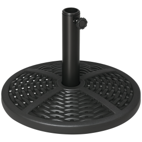 21 lbs. Market Umbrella Base Holder 18" Heavy Duty Round Parasol Stand with Rattan Design for Patio, Black