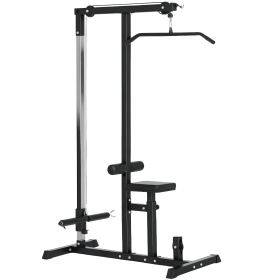 LAT Pull Down Machine Cable Machine, High and Low Pulley Station with Adjustable Seat, for Home Gym