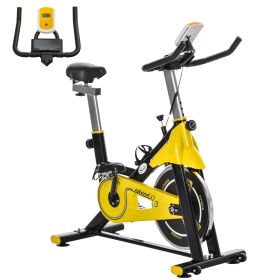 Stationary Exercise Bike, Indoor Cardio Workout Cycling Bike with Belt Drive Adjustable Resistance, Seat, Handlebar w/ LCD Display for Home Gym