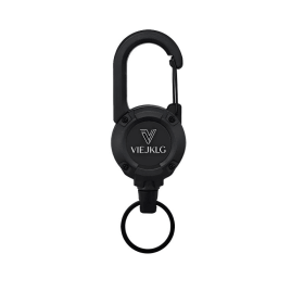 VIEJAKLG 3-in-1 Retractable Rope Carabiner Keychain, Strong Steel Wire Rope Buckle, Compact Outdoor Camping And Hiking Multifunctional Essential Item