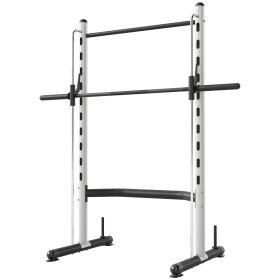 Squat Rack with Pull Up Bar and Barbell Bar Adjustable Bench Press Multi-Function Weight Lifting Half Rack, White (Option: White-2160x285x100 mm)