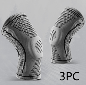 Knee Pads For Sport Knee  Silicone Spring Patella Protector (Option: Grey-4XL-3PCS)