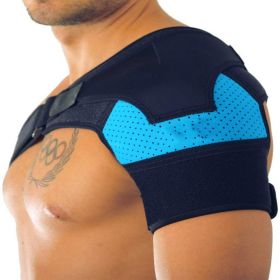 Breathable and ice pack sports shoulder pads (Option: Blue)