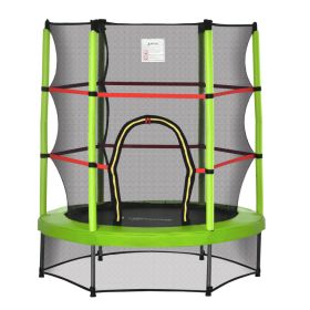 Φ5FT Kids Trampoline with Enclosure Net for Age 3 to 6 Years Green (Option: Green-770x330x220 mm)