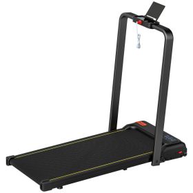 Walking Pad Treadmill, 0.6–6.2mph Foldable Under Desk Treadmill with Incline, Wheels, LED Display and Remote Control (Option: Black-1200x600x130 mm)