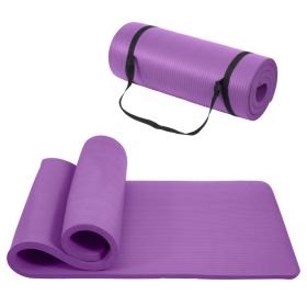 Only Supports Self Pickup  Yoga Mat, One Inch Thickened High-density Practice Mat, Tear-resistant Practice Yoga Mat With Straps, Suitable For All (Option: Purple)
