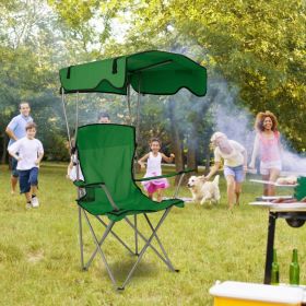 Camping Chair With Sunshade, Foldable Portable Rain Shelter Chair, Supports 330LBS, Banned On Walmart Platform (Option: Green)