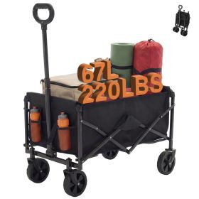 Foldable Trolley, With Wheels, Foldable, Large Capacity, 330 Pounds, Multi-functional Trolley, Heavy-duty Design, With Elastic Handles (Option: Black  5in)