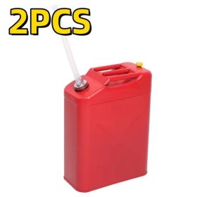 2PCS 20L Standard Cold-rolled Plate Petrol Can Gasoline Bucket With Oil Pipe Red (Option: defaulttitle)