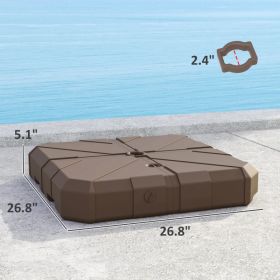 Square Patio Umbrella Base, Cantilever Offset Umbrella Base Heavy Duty Outdoor Umbrella Stand Base, Filled Up To 143lbs With Stand Or 130lbs With (Option: Brown)