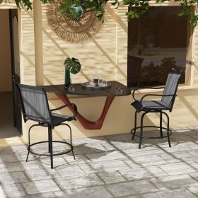 Outdoor Bar Stools Set of 2 (Option: Gray-685x660x270 mm)