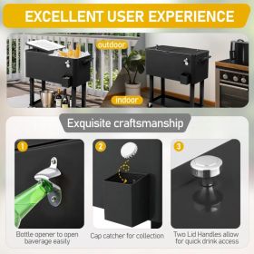 80Qt Black Box Black Square Foot Tube With Drain Pipe Freezer Incubator (Option: defaulttitle)