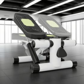 Mini Stepper With Resistance Bands And Adjustable Height For Exercise At Home (Option: White)