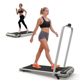 3 In 1 Under Desk Treadmill With Incline,Foldable Treadmills For Home, Walking Pad With Handle Bar For Walking And Jogging, With Remote Control & (Option: Antique Silver)