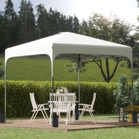8' X 8' Pop Up Canopy Tent With Wheeled Carry Bag And 4 Sand Bags (Option: White)