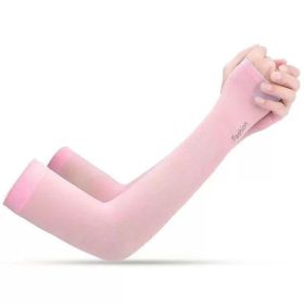 Unisex Cooling Ice Silk Sun Sleeves - UV Protection Thin Arm Guards For Outdoor Cycling, Breathable & Quick-Dry, One Size Fits Most, Elegant Gift (Option: Pink)