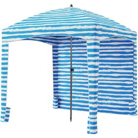Beach Cottage - 6 Feet By 6 Feet, With Detachable Side Walls, A Simple Beach Sunshade Tent, Equipped With Storage Bags, Portable, UPF 50-- Standa (Option: Light Blue)