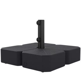 Patio Umbrella Base with Wheels Outdoor Umbrella Stand Holder for 1.5"/1.9" Poles Black (Option: Black-565x610x170 mm)