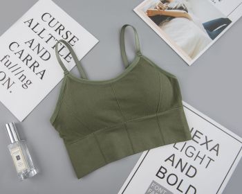 Women Sports Bra back bra Quick Dry Padded Shockproof Gym Fitness Running Sport Brassiere Tops Push Up Bras Sports Bra Crop Top (Color: GREEN, size: Free Size)