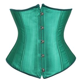 SEXY Gothic Underbust Corset and Waist cincher Bustiers Top Workout Shape Body Belt Plus size Lingerie S-6XL (Color: GREEN, size: 5XL)