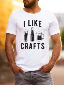 I Like Crafts Beer Crew Neck Softstyle Tee (Color: White, size: XL)