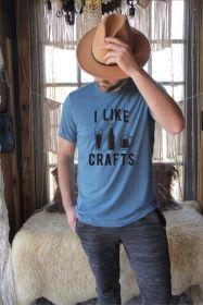 I Like Crafts Beer Crew Neck Softstyle Tee (Color: Deep Teal, size: M)