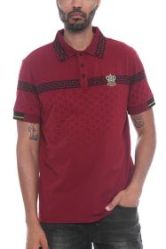 Version Couture Brand Polo Button Down Shirt (Color: BURGUNDY, size: L)