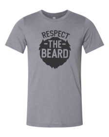 Respect the Beard Mens Tee (Color: Heather Storm, size: S)