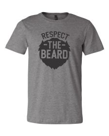 Respect the Beard Mens Tee (Color: Deep Heather, size: M)