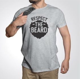 Respect the Beard Mens Tee (Color: Oxford Grey, size: M)