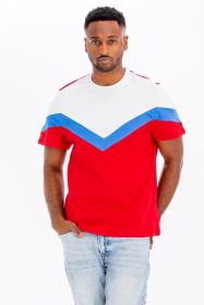 COLOR BLOCK TSHIRT (Color: RED/BLUE, size: M)