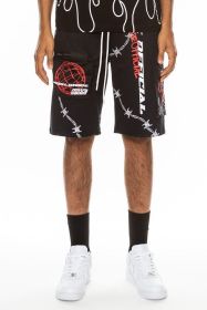 Weiv Hype Official Print Shorts (Color: Black, size: M)
