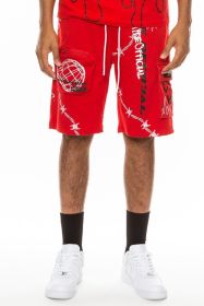Weiv Hype Official Print Shorts (Color: Red, size: XL)