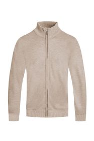 Weiv Mens Solid Full Zip Sweater (Color: Khaki, size: S)