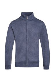 Weiv Mens Solid Full Zip Sweater (Color: Navy, size: 2XL)