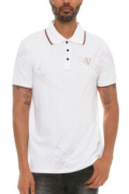 Version Couture Polo Button Down Shirt (Color: White, size: 2XL)