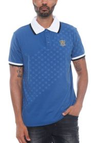 Version Couture Polo Button Down Shirt (Color: Blue, size: 3XL)