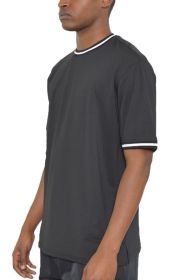 Micromesh Round Neck Tshirt (Color: Black, size: M)