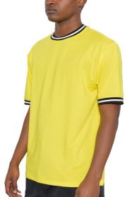 Micromesh Round Neck Tshirt (Color: Yellow, size: S)