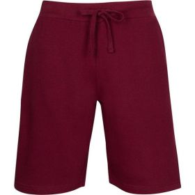 Fleece Sweat Shorts (Color: BURGUNDY, size: 3XL)