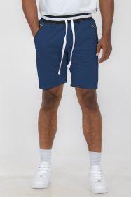 Weiv Mens French Terry Sweat Short (Color: Navy, size: XL)