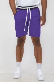 Weiv Mens French Terry Sweat Short (Color: Purple, size: L)
