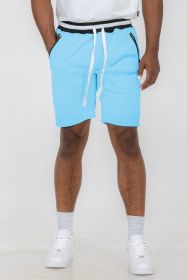 Weiv Mens French Terry Sweat Short (Color: LIGHT BLUE, size: S)