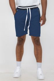 Weiv Mens French Terry Sweat Short (Color: Navy, size: M)