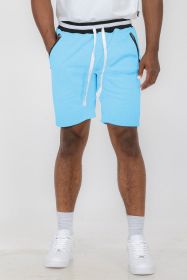 Weiv Mens French Terry Sweat Short (Color: LIGHT BLUE, size: 3XL)