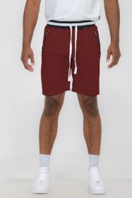Weiv Mens French Terry Sweat Short (Color: BURGUNDY, size: 2XL)
