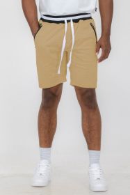 Weiv Mens French Terry Sweat Short (Color: Khaki, size: M)