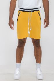 Weiv Mens French Terry Sweat Short (Color: Yellow, size: XL)