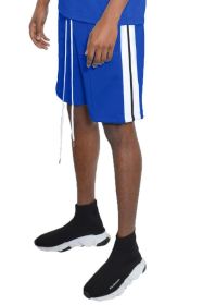 Side Stripe Tape Shorts (Color: ROYAL, size: M)
